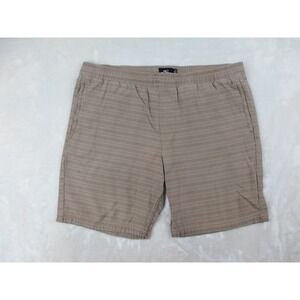 O'Neill Shorts Mens Extra Large Brown Striped Chino Relax Fit Pockets Casual*